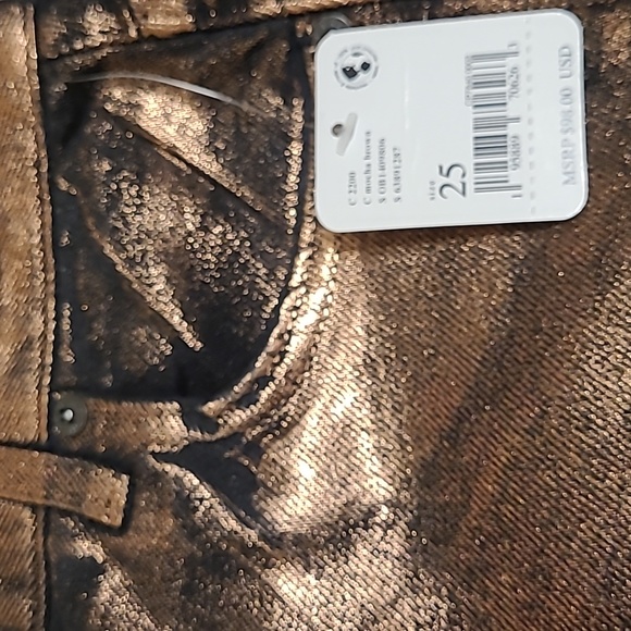 FREE PEOPLE METALLIC JEANS - Picture 5 of 10